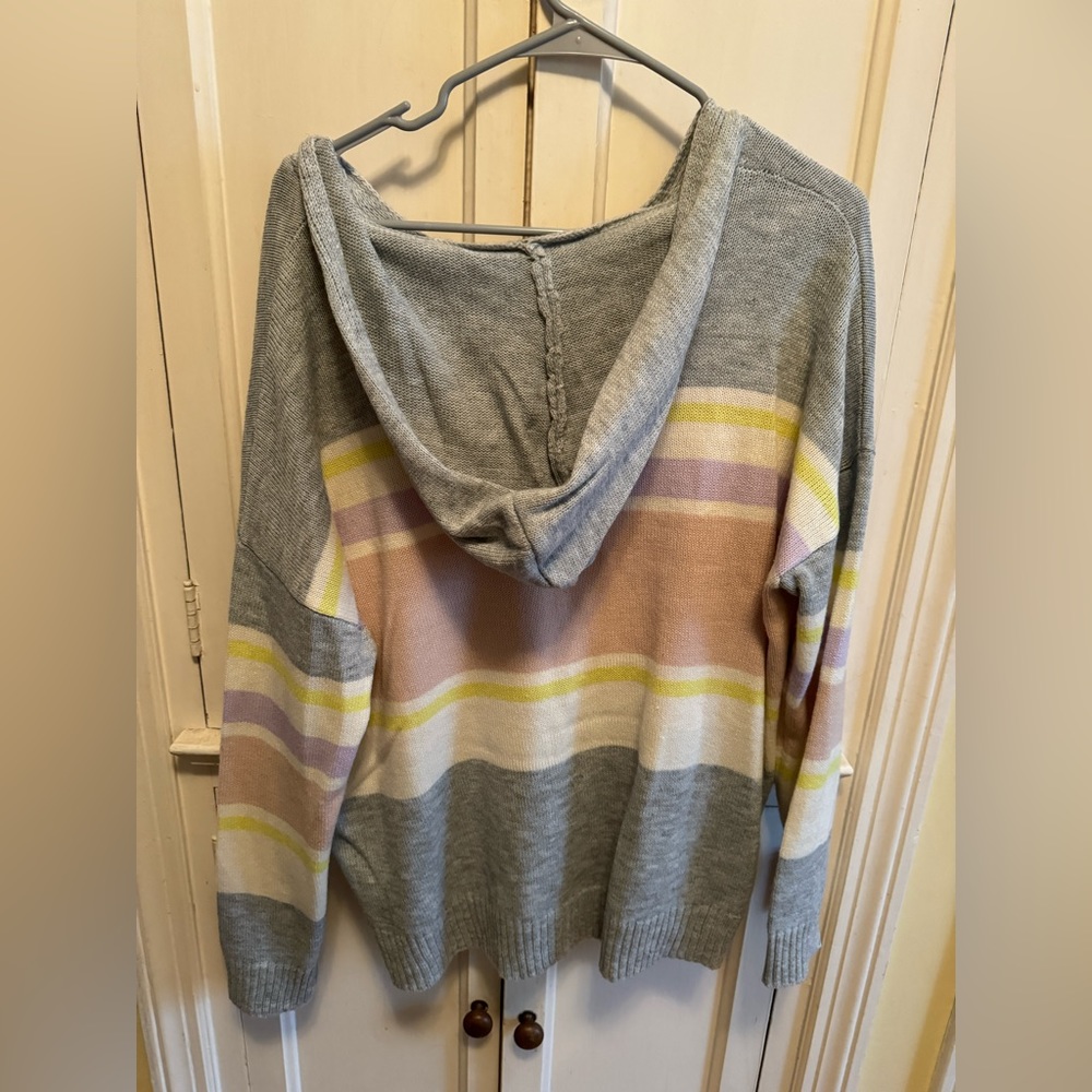 Super soft lightweight sweater hoodie sz L pastel colors NWOT